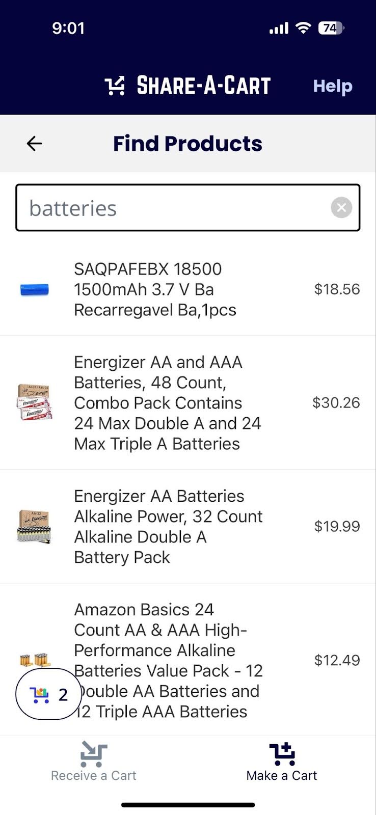 Search for product